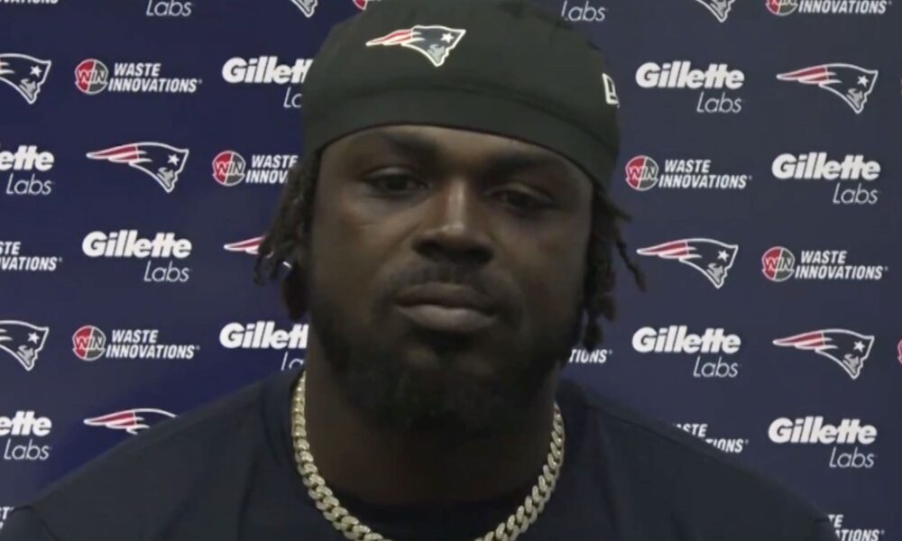 New England Patriots safety Jabrill Peppers speaks to the media